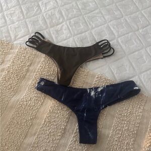 Midori Brown and Blue Tie-Dye Bikini Bottoms